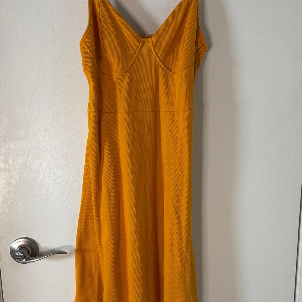 wild fable Mustard Yellow Midi Slip Dress